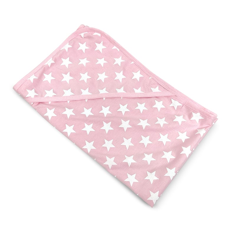 Nuluv Soft Cotton Pink Star Hooded Towel for Girls - Image 1